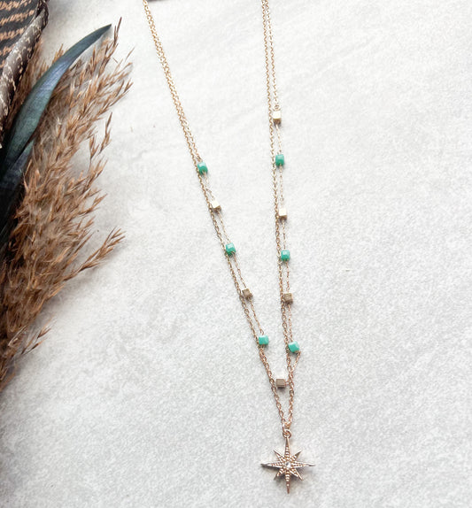 Mint layered Necklace