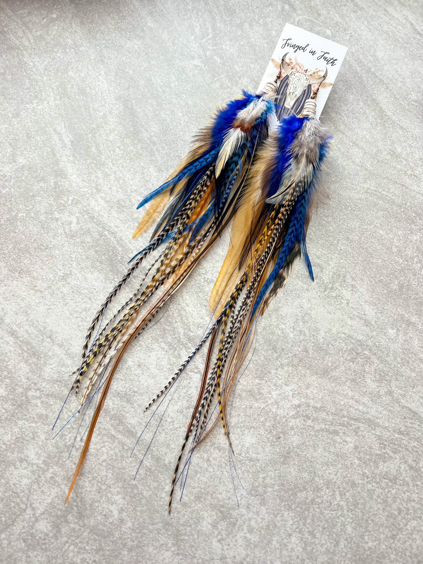 Go Cats Feather Earrings