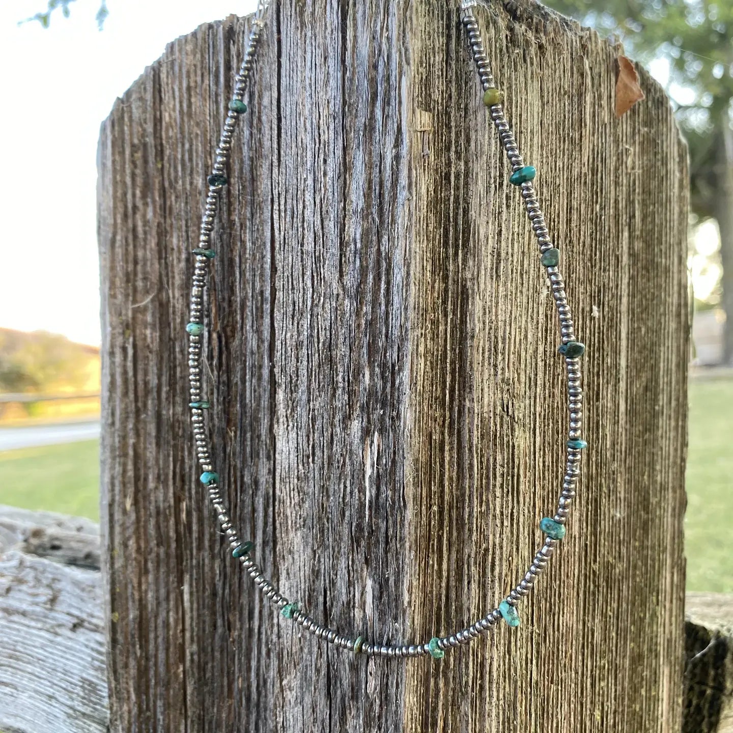 Natural Turquoise and Seed Beads Choker