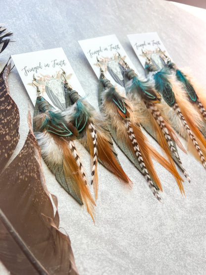 Kalispell Fringe Feathers | Olive