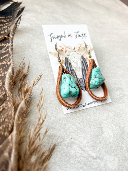 Boho Teardrop Hoops | Saddle