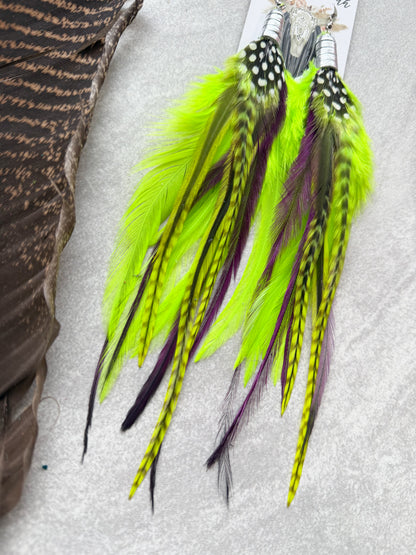 Neon Feather Earrings