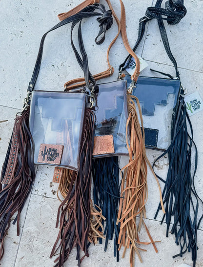 Hand Tooled Clear Crossbody Concert Bag