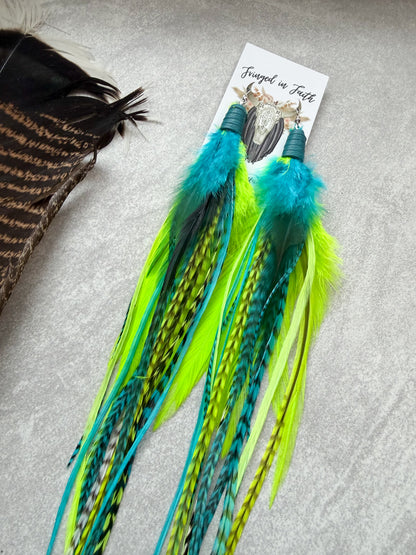 Neon Feather Earrings