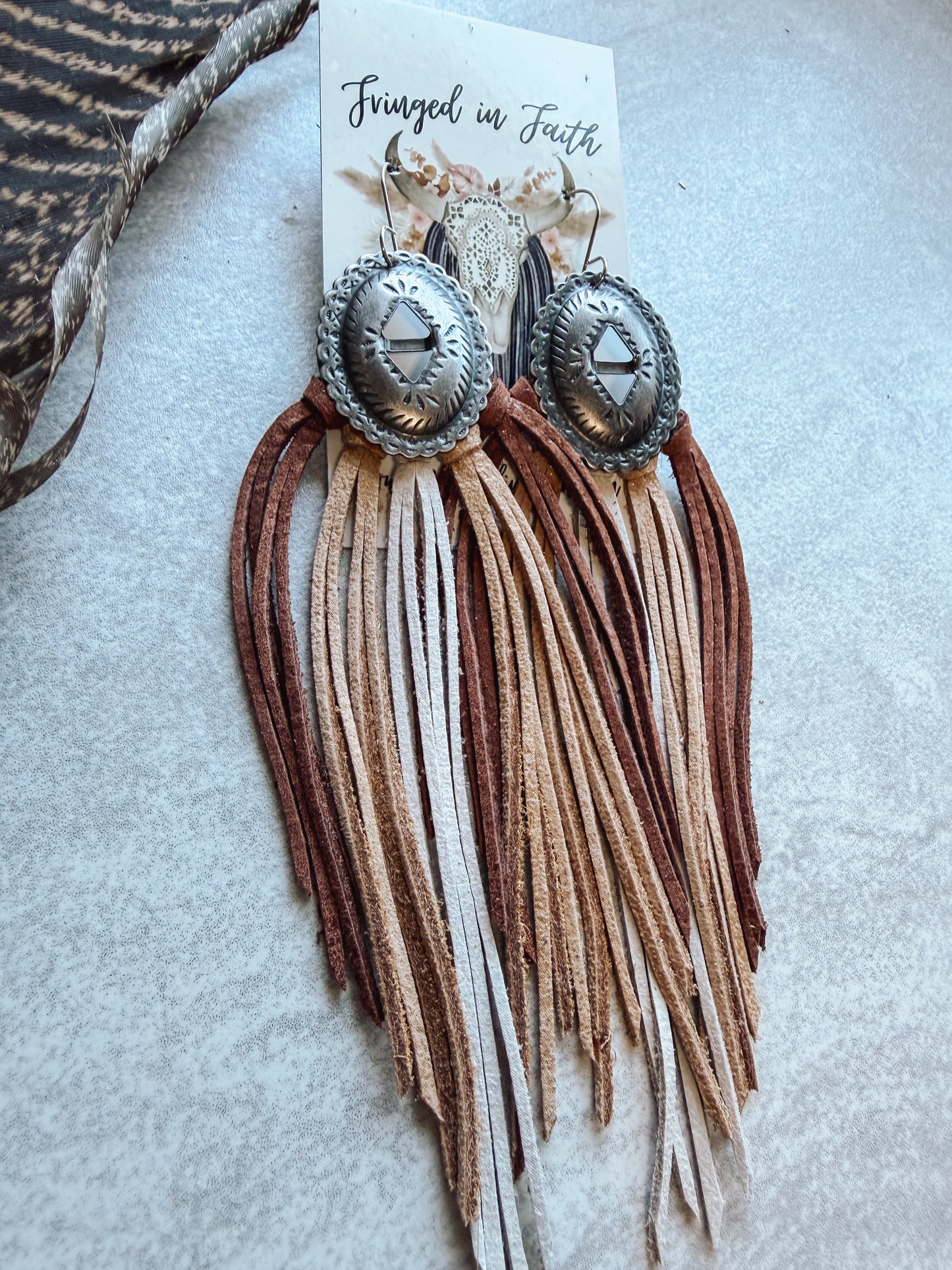 Ombre Concho Fringe Earrings