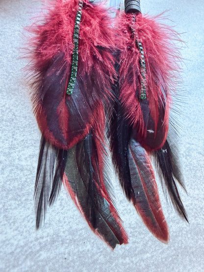 Burgundy Feather Earrings