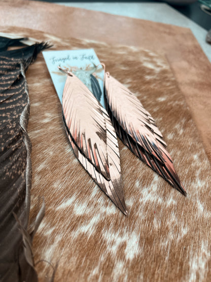 Helena Fringe Earrings | Mirror Rose Gold