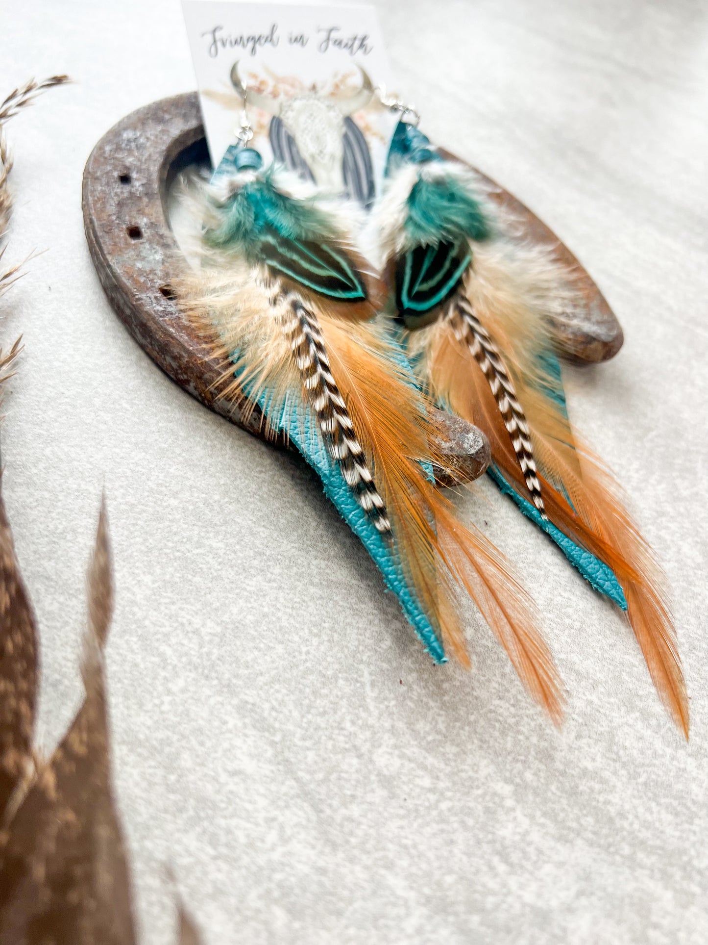 Kalispell Fringe Feathers | Teal