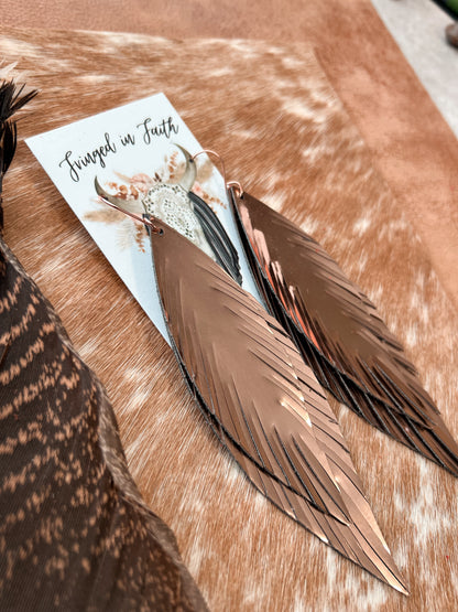 Helena Fringe Earrings | Mirror Rose Gold