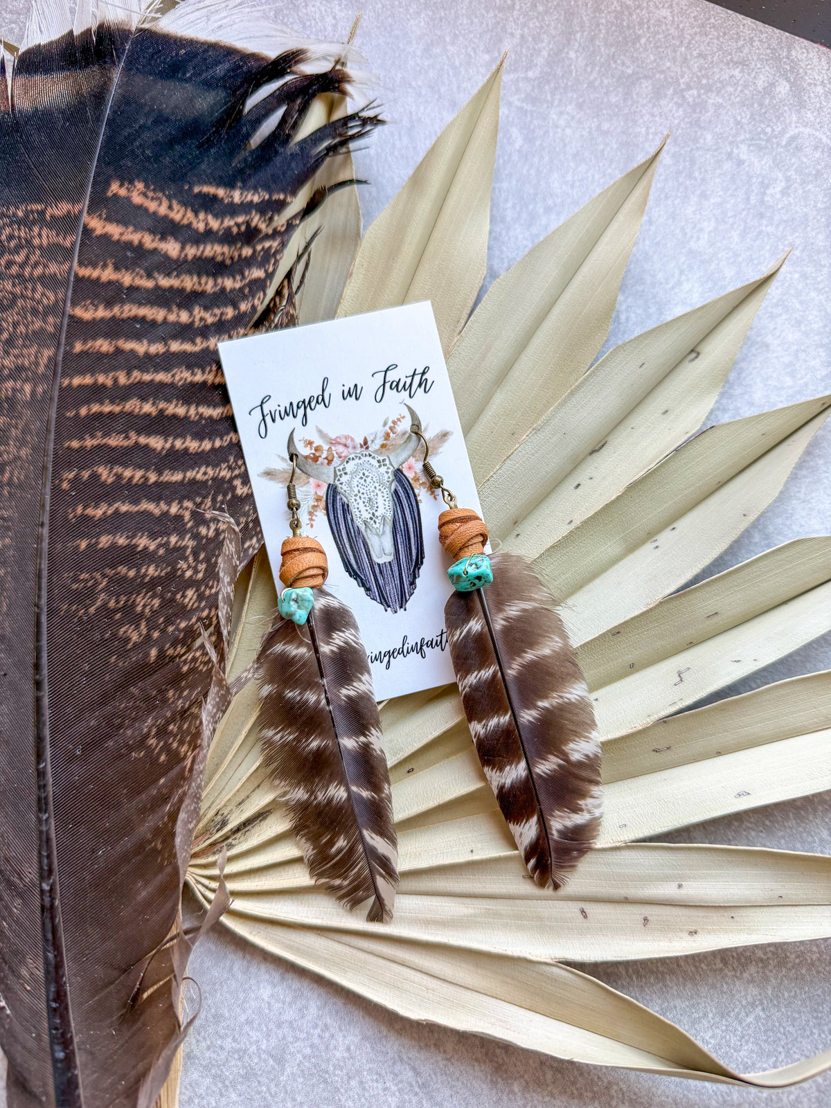 Turkey Feather Earrings