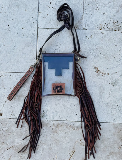 Hand Tooled Clear Crossbody Concert Bag