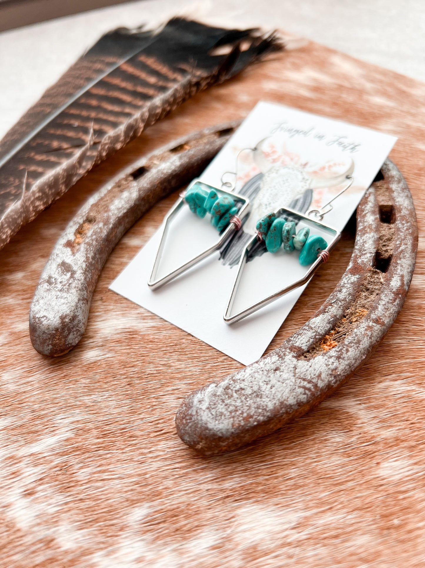 Beaded Arrowhead Earrings