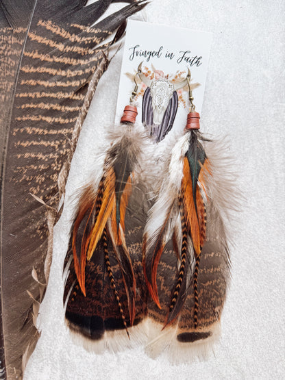 Turkey Feather Earrings