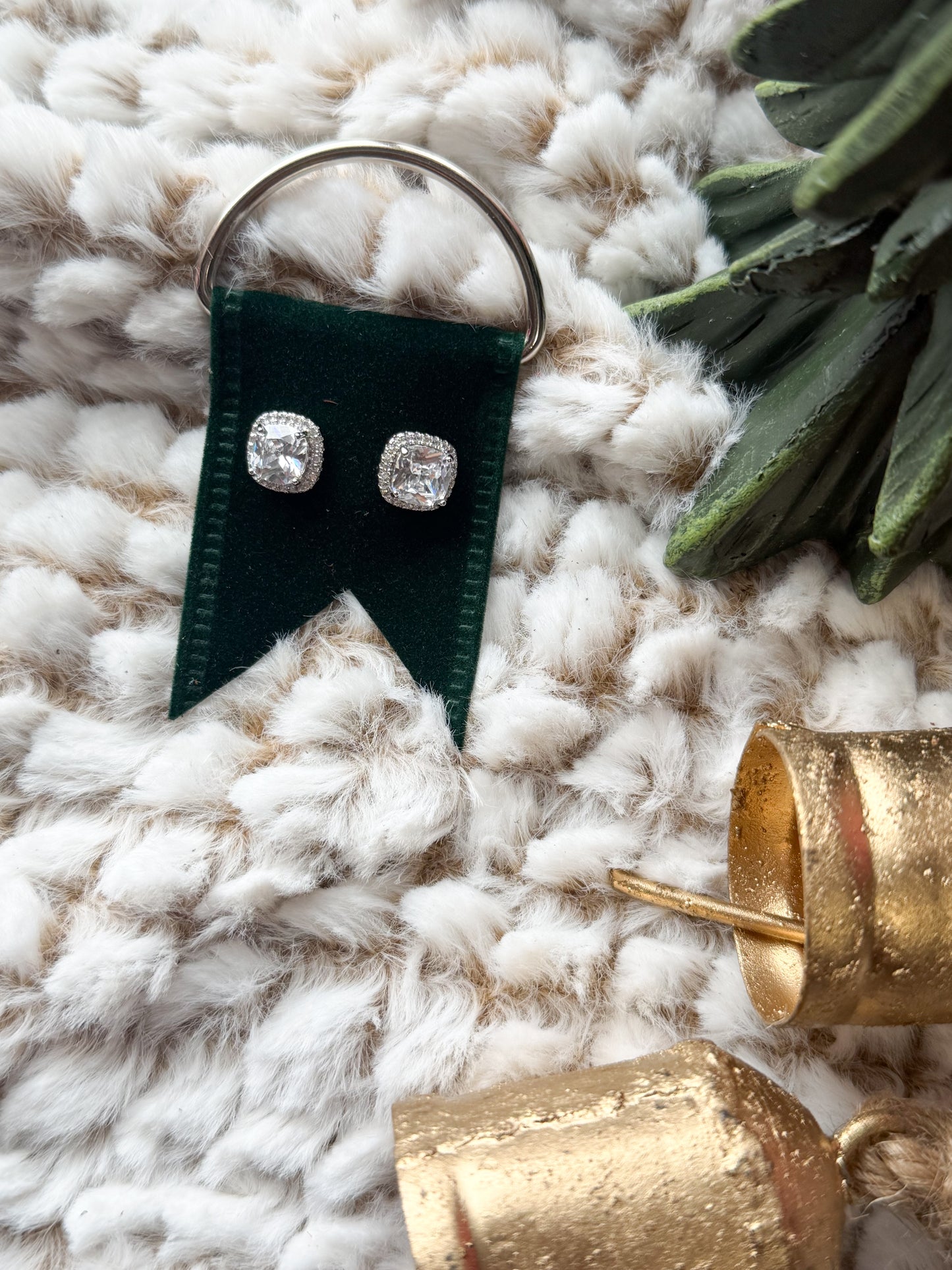 Clear Rhinestone Stud Earrings