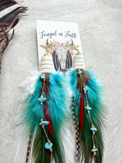 Fallon Feather Earrings | White
