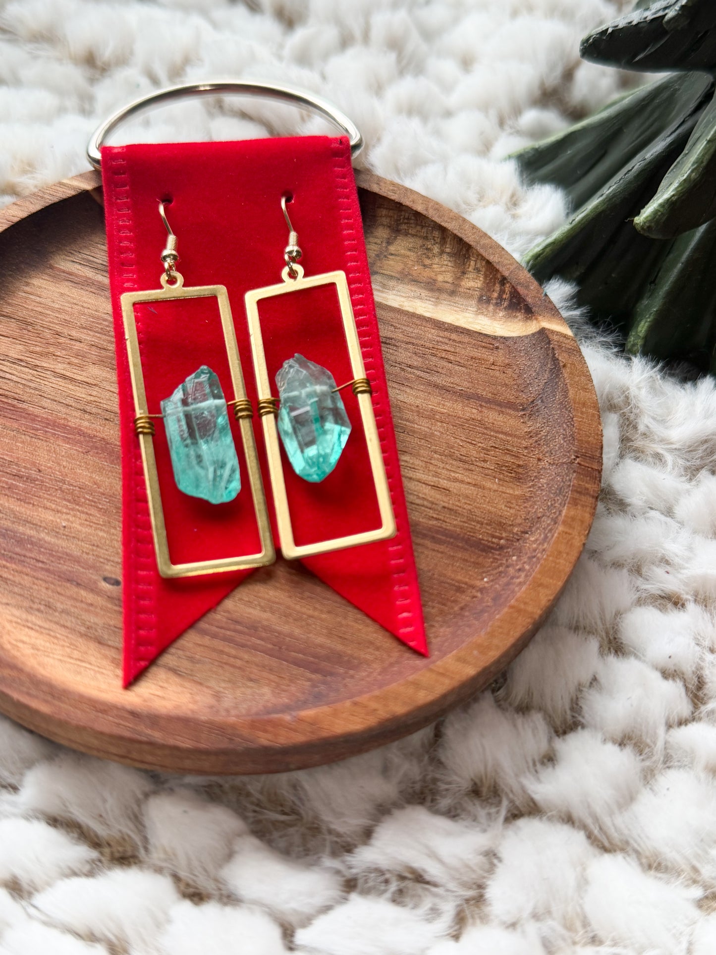 Silent Night Crystal Earrings | Turquoise Crystal