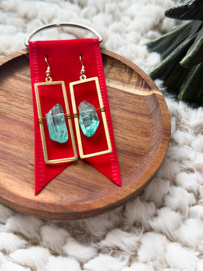 Silent Night Crystal Earrings | Turquoise Crystal