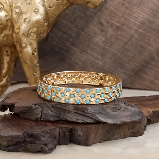 Luxe Checker Crystal Stretch Bangle