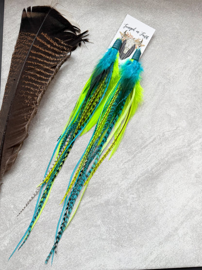 Neon Feather Earrings