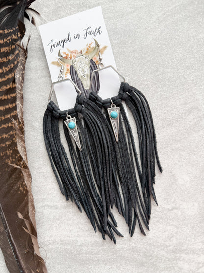Hexagon Fringe Hoops
