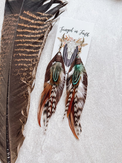 Brown Feather Earrings