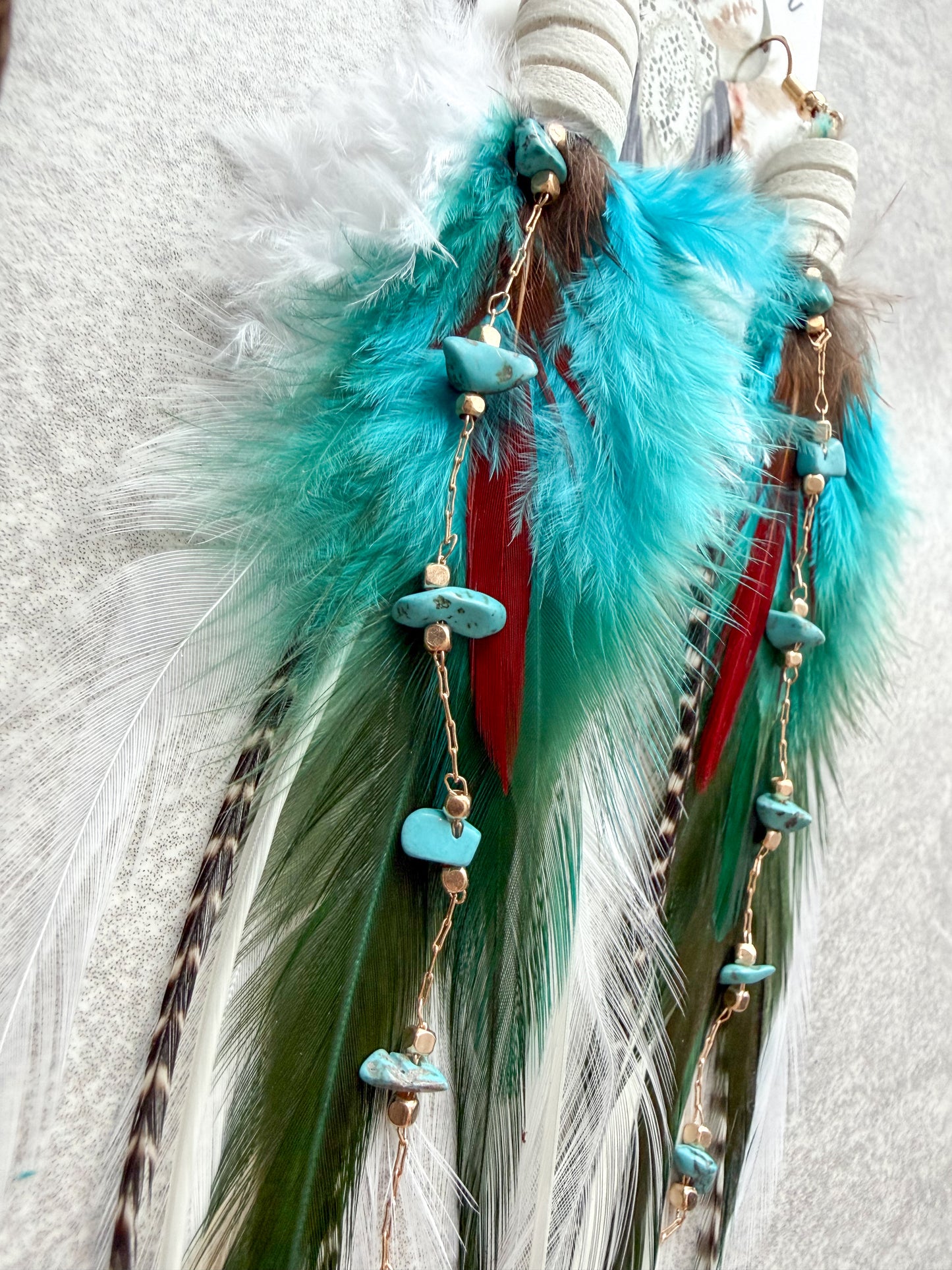 Fallon Feather Earrings | White
