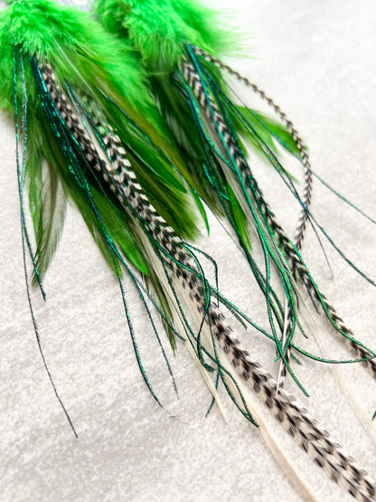 Feeling Green Feather Earrings