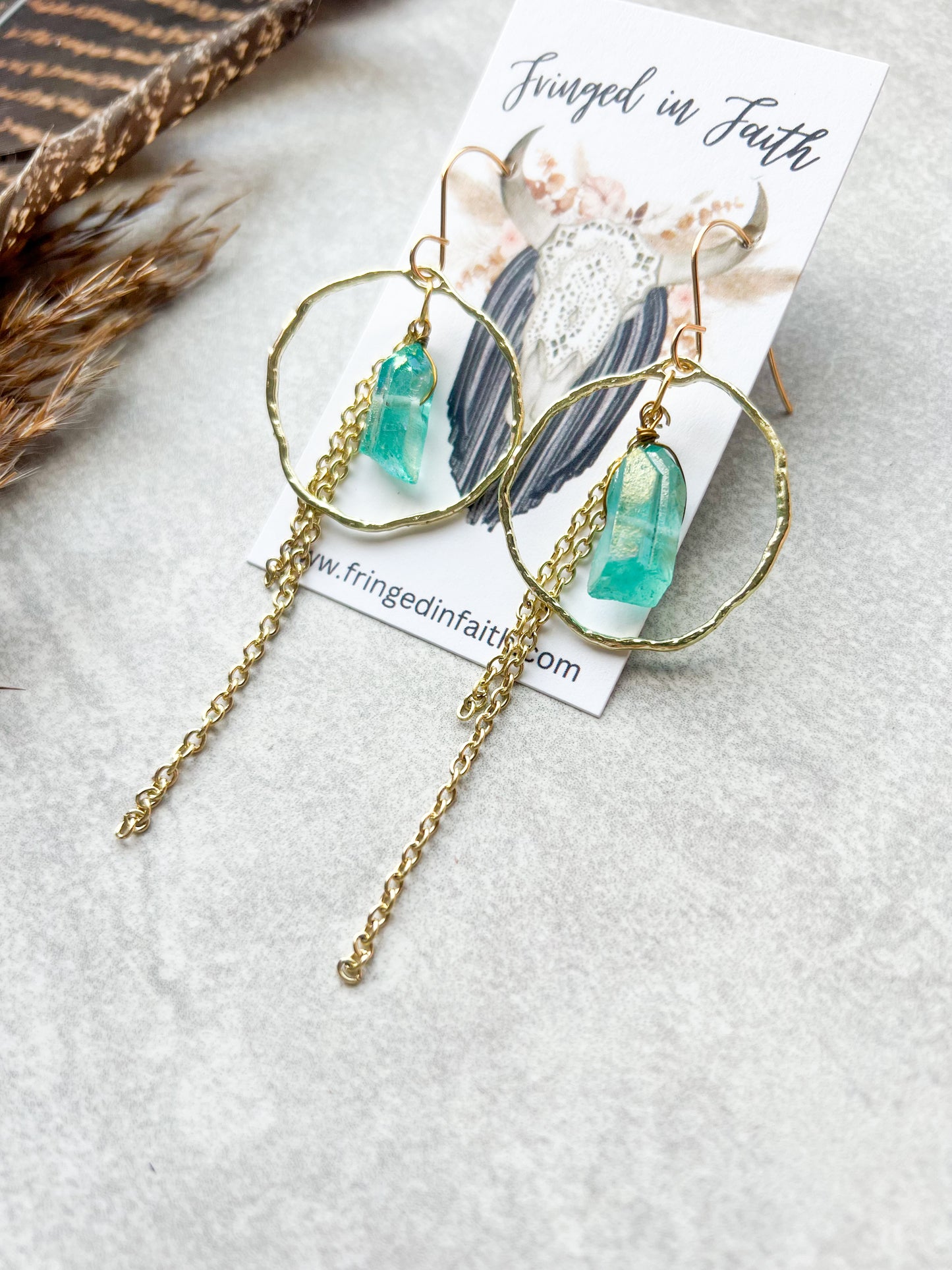 Boho Crystal Hoop Earrings