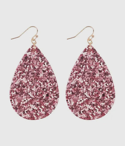 Glitter Earrings | Pink