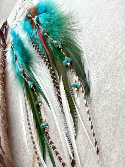 Fallon Feather Earrings | White