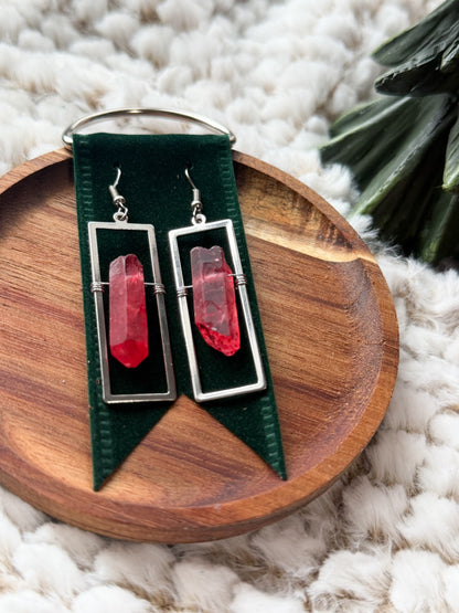 Silent Night Crystal Earrings | Red Crystal