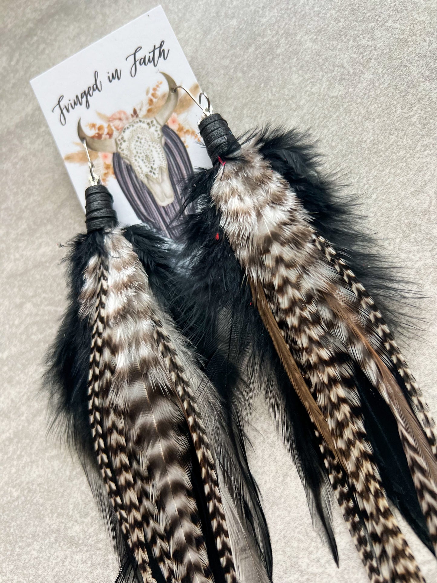 Smokey Feather Earrings