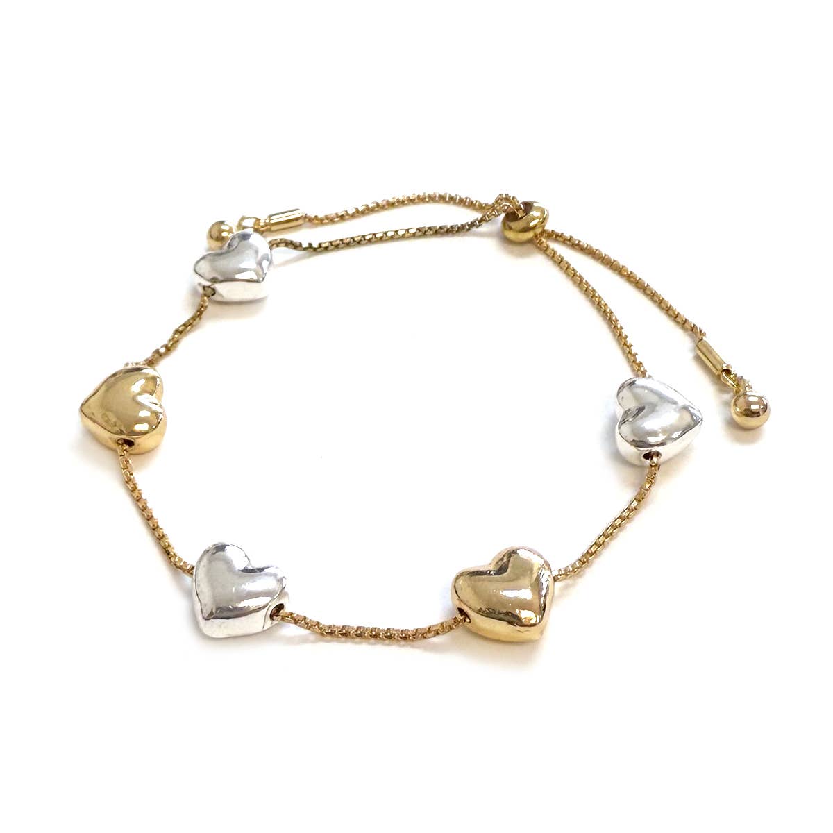 Puffy Heart Tie Bracelet