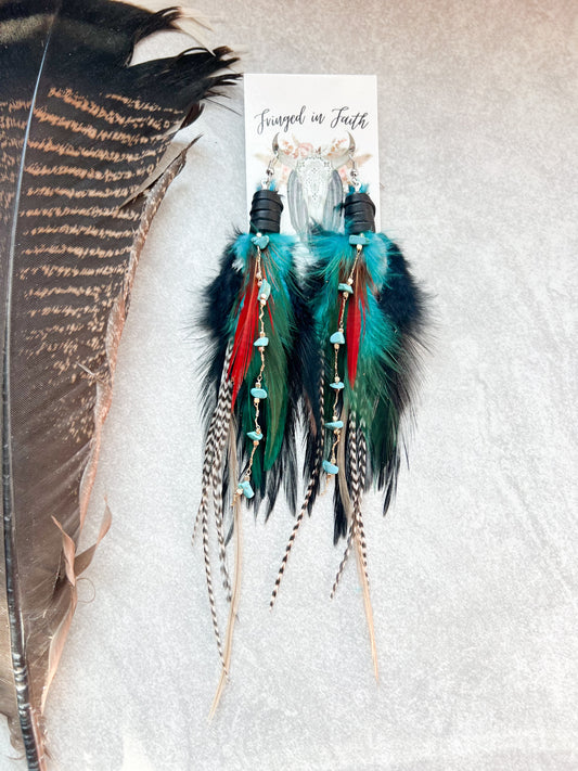 Mini Dark Beauty Feather Earrings