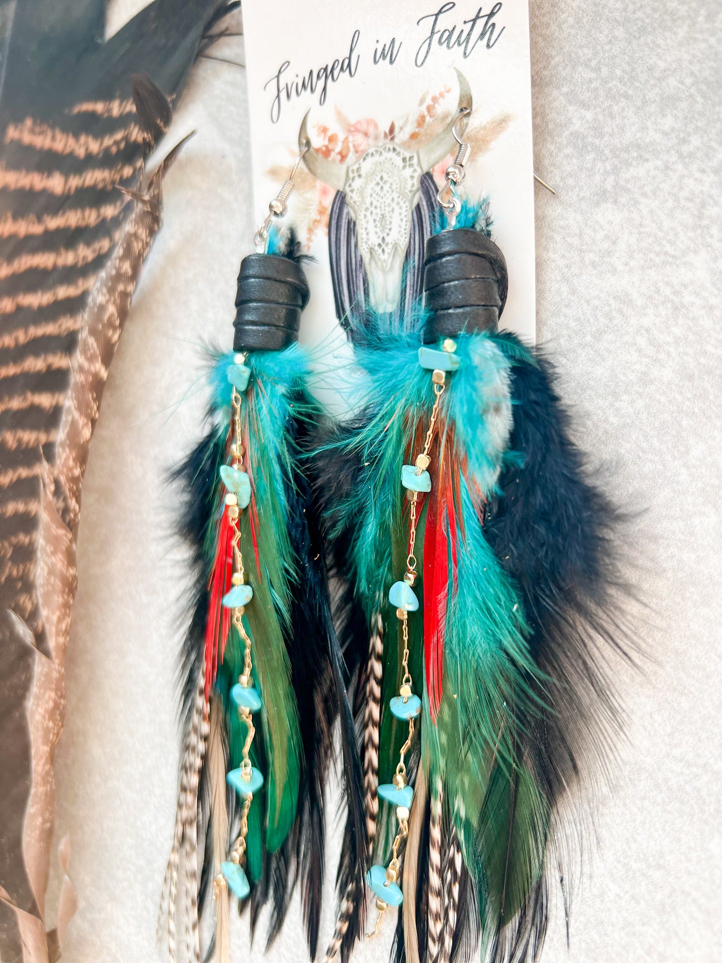 Mini Dark Beauty Feather Earrings