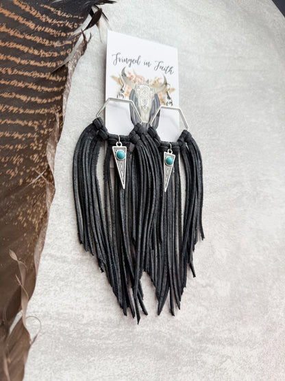Hexagon Fringe Hoops