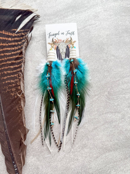 Fallon Feather Earrings | White