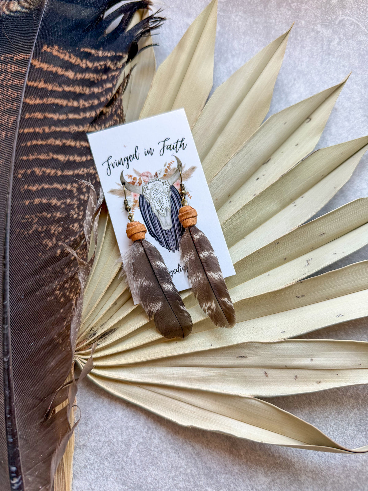Turkey Feather Earrings