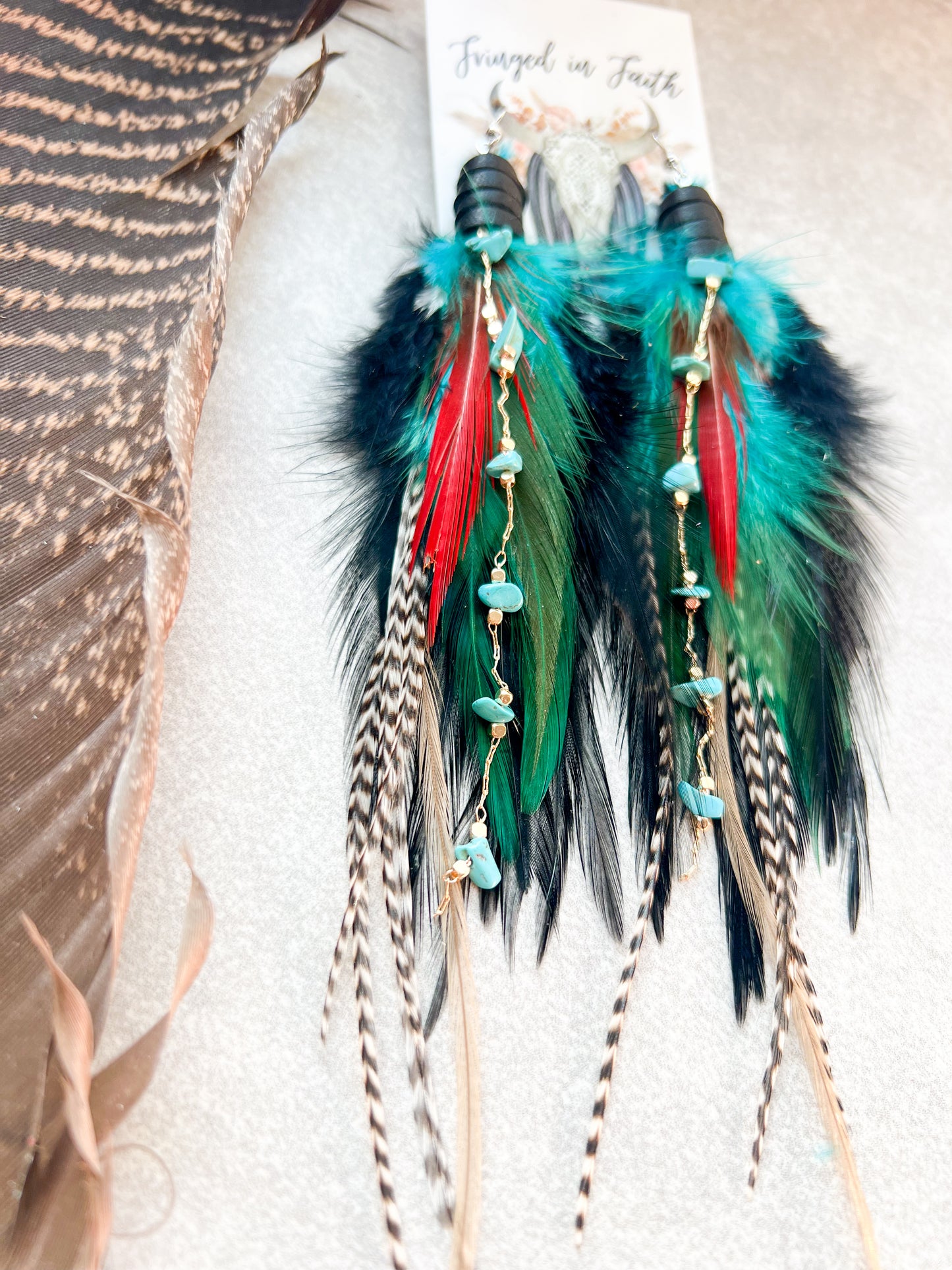 Mini Dark Beauty Feather Earrings