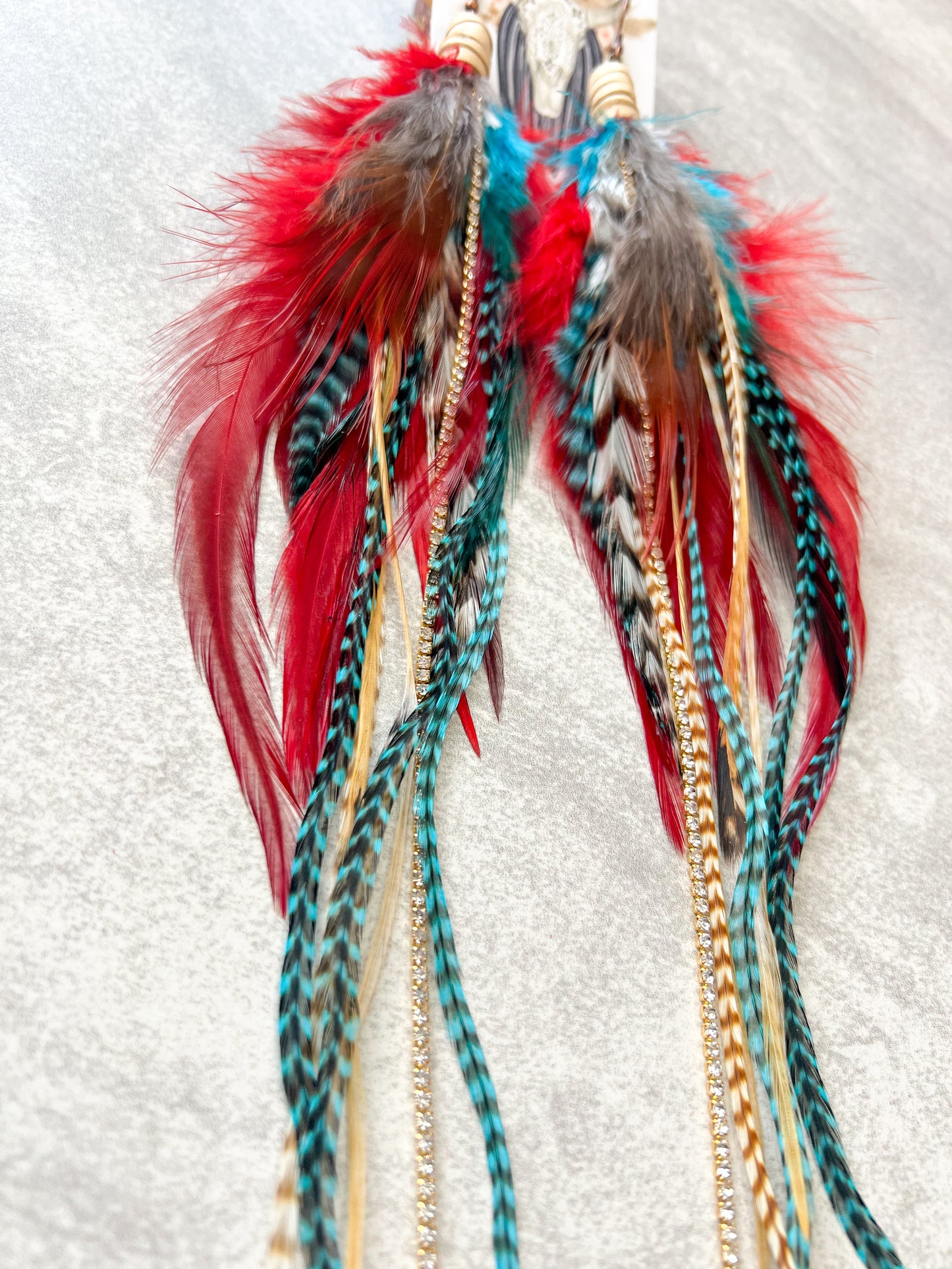 Scarlets Letter Feather Earrings