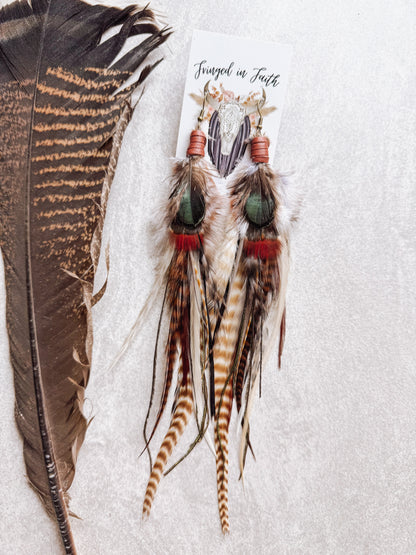 Brown Feather Earrings