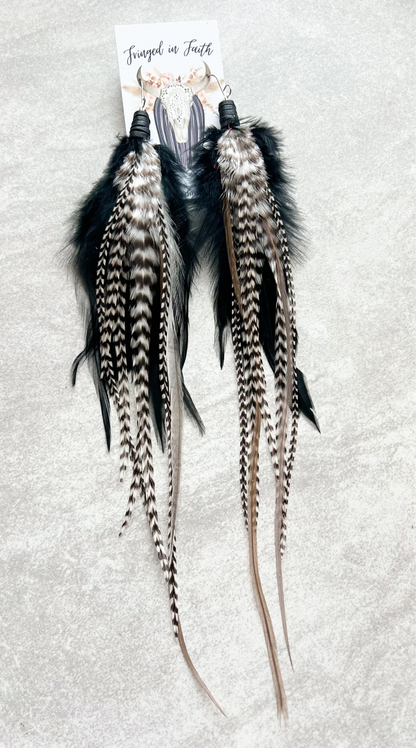 Smokey Feather Earrings