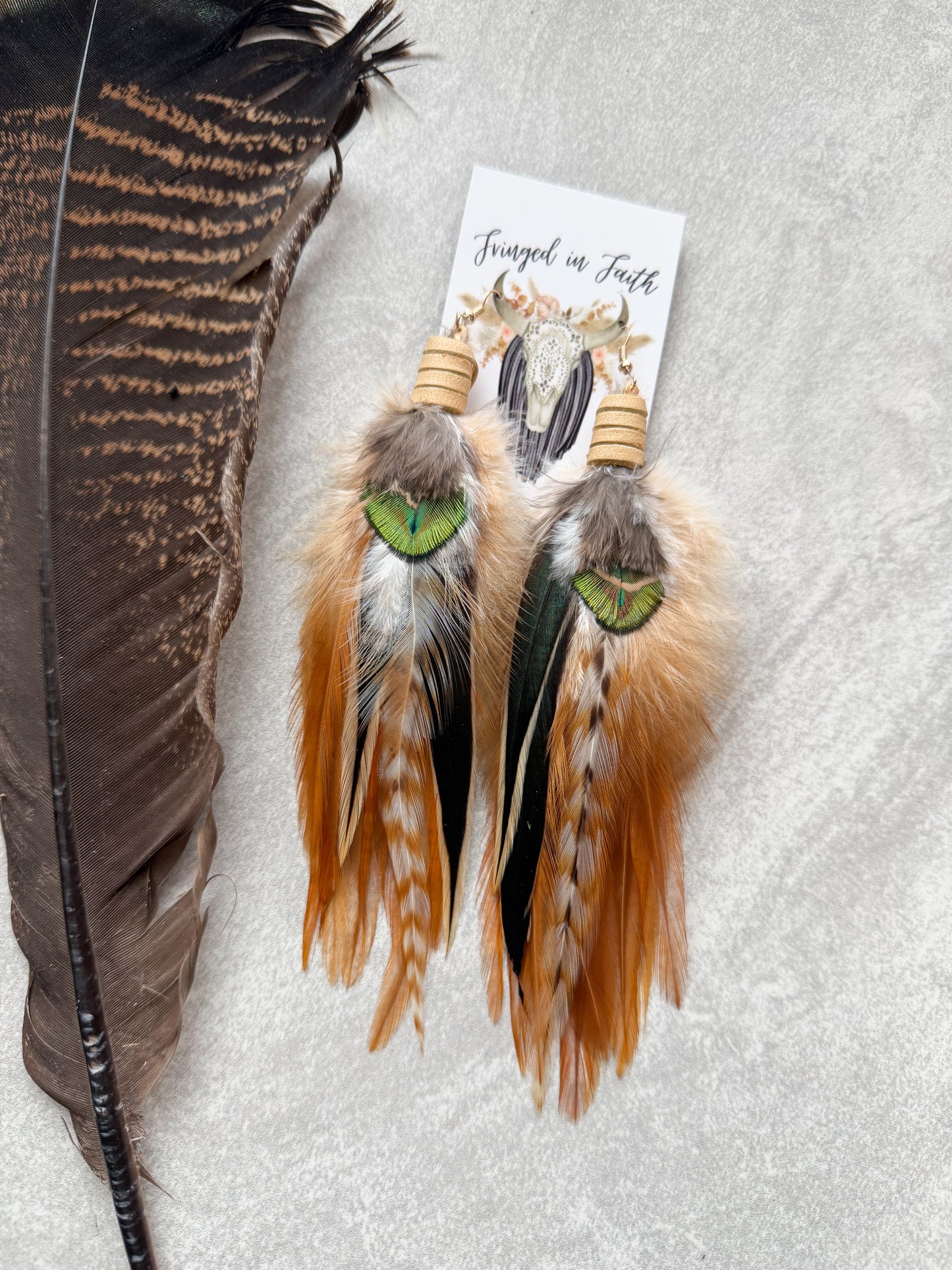 Brown Feather Earrings