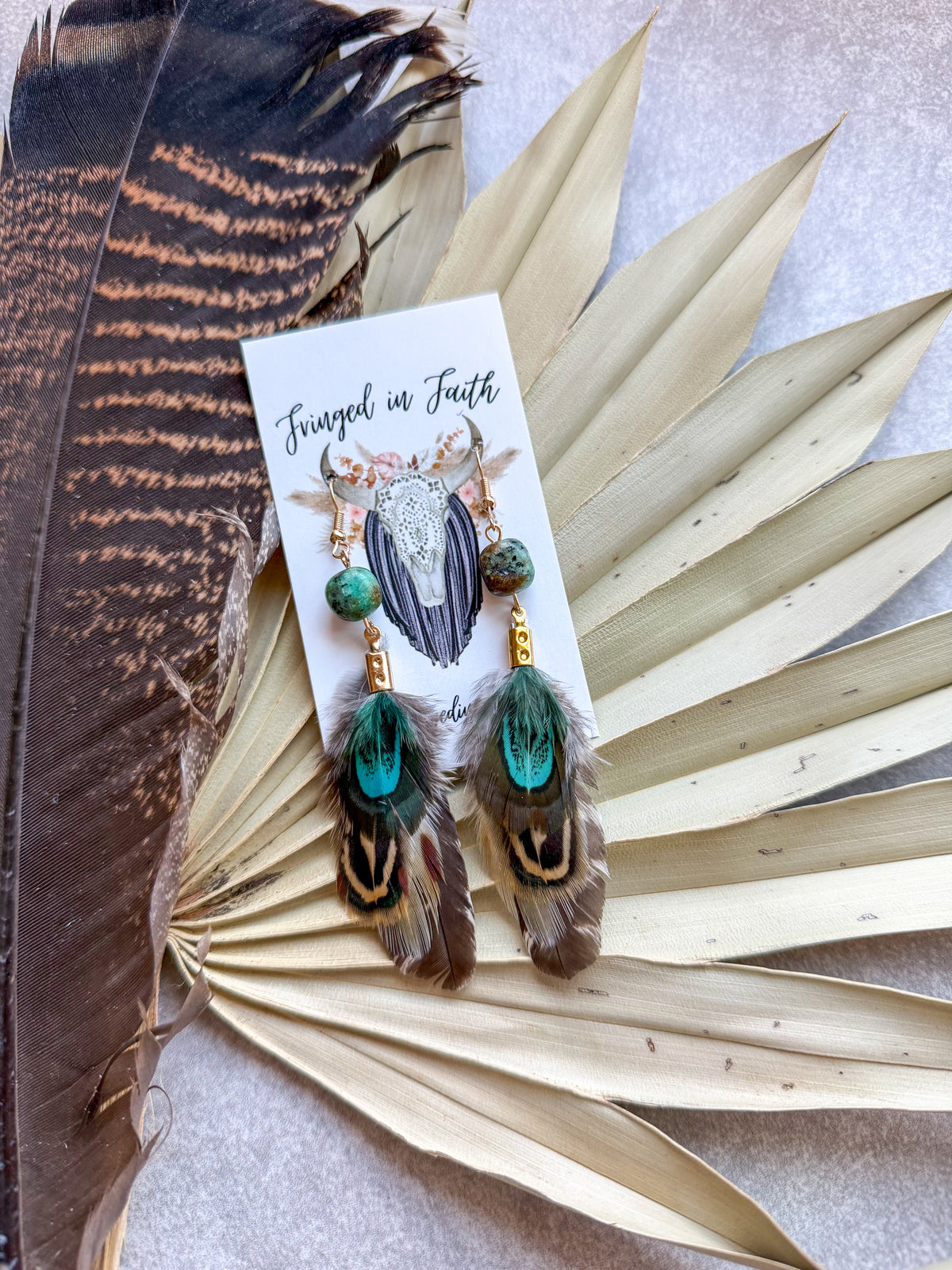 Turkey Feather Earrings