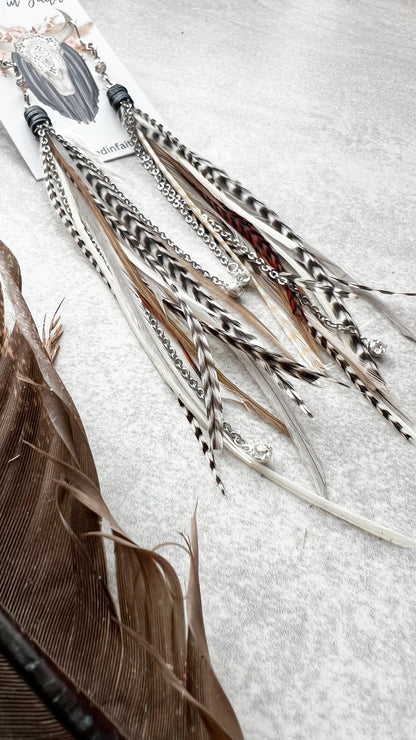 Boho Feather Chain Earrings