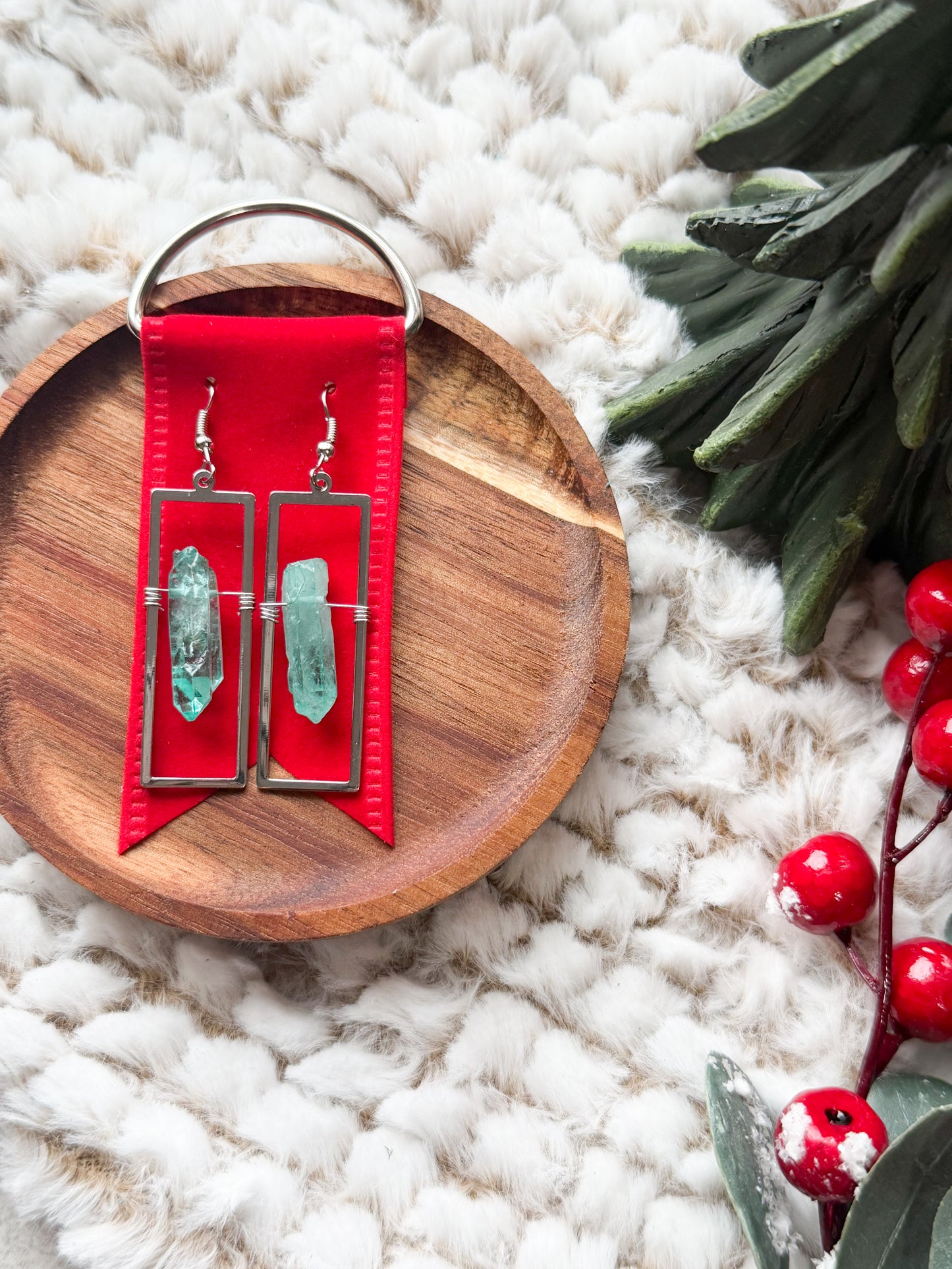 Silent Night Crystal Earrings | Turquoise Crystal