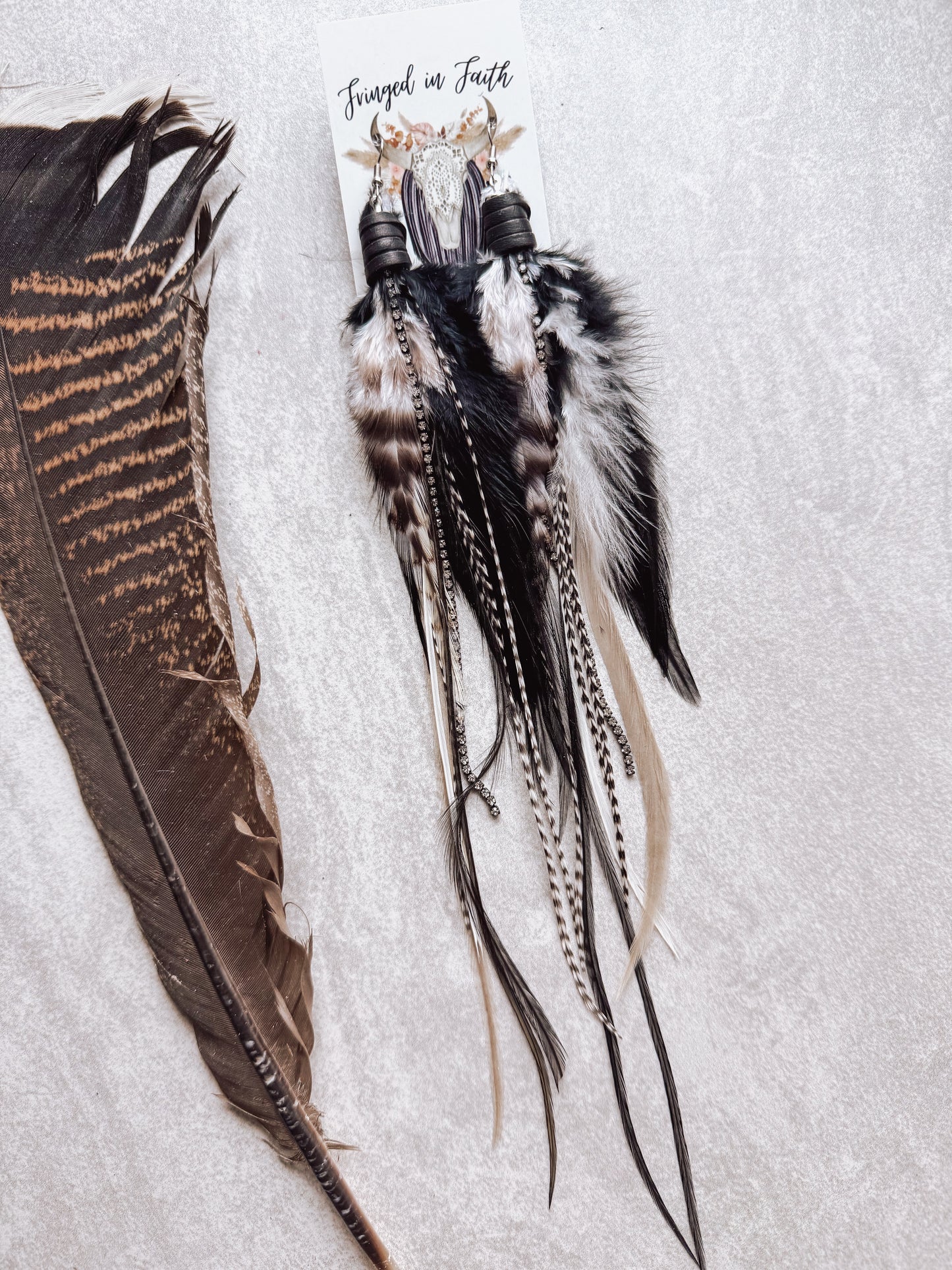 Back In Black Feather Earrings