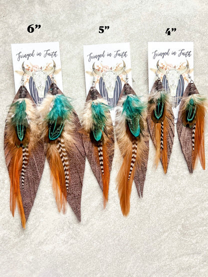 Kalispell Fringe Feathers | Brown