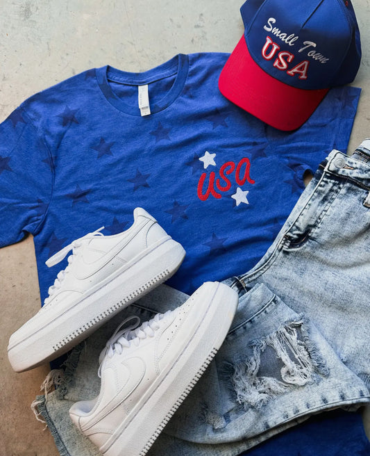 Embroidered USA Tee