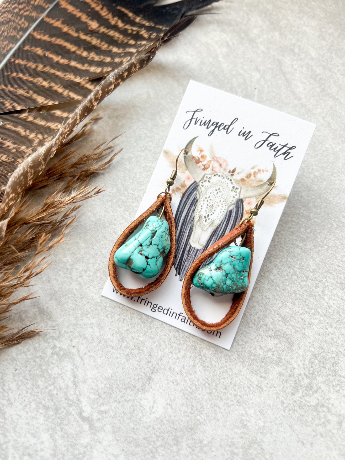 Boho Teardrop Hoops | Saddle